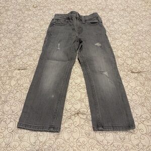 Cat & Jack Boys Charcoal Distressed Straight Jeans Size 4
